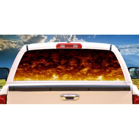 Entretenimiento Flames 2 Rear Window Graphic Truck Suv View Thru Vinyl Decal EN3263127